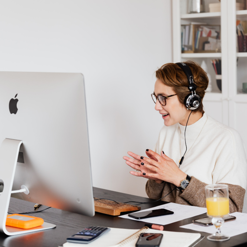 Condifent Woman At A Computer